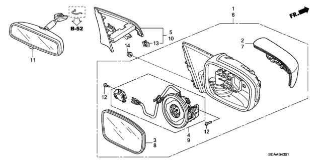 2007 Honda Accord Cap, Driver Side Skull (Cool Blue Metallic) Diagram for 76251-SDA-A11ZT