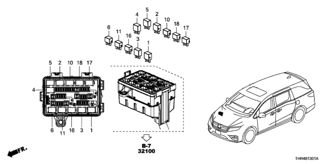 2018 Honda Odyssey Control Unit (Engine Room) Diagram 2