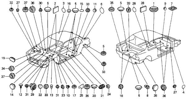 1993 Honda Accord Grommet - Plug Diagram