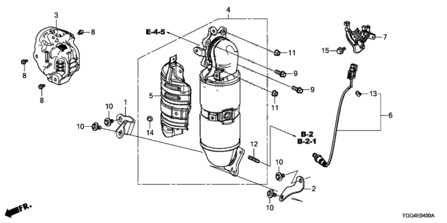 2017 Honda Civic Converter Assembly Diagram for 18150-5AA-L00