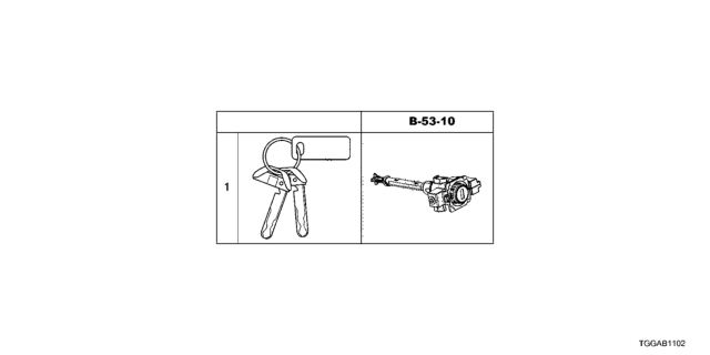 2021 Honda Civic Key Cylinder Set (Smart) Diagram