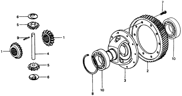 1979 Honda Civic 3 Door ** (1200) ** HMT HMT Differential Gear Diagram