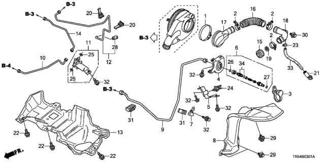 2015 Honda Civic Adapter Assy Diagram for 17664-SNF-A01