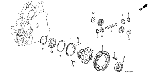 1989 Honda Accord 4 Door LX KA 4AT AT Differential Gear Diagram