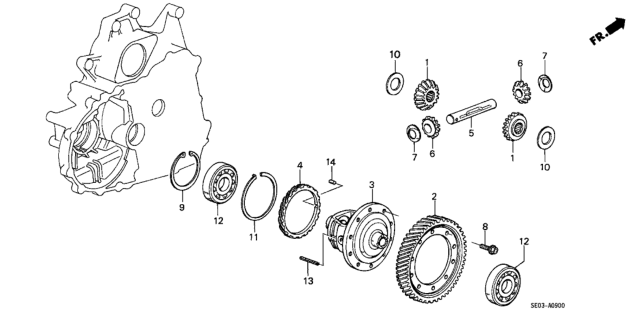 1988 Honda Accord Case, Differential Diagram for 41311-PC9-714