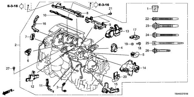 2016 Honda Civic Engine Wire Harness (2.0L) Diagram