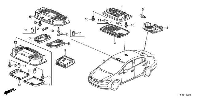 2015 Honda Civic Interior Light Diagram