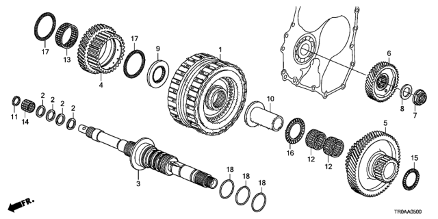 2013 Honda Civic AT Mainshaft - Clutch (3rd-5th) Diagram