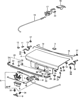 1983 Honda Civic Holder, Trunk Open Spring Diagram for 80717-672-000