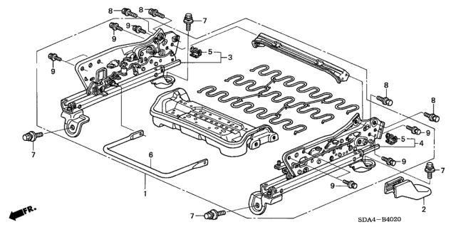 2006 Honda Accord Hybrid Front Seat Components (Passenger Side) Diagram