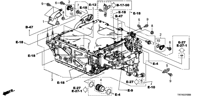 2020 Honda Clarity Fuel Cell Joint, Stack Air Out Diagram for 3B841-5WM-A01