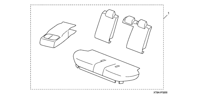 2016 Honda Civic Seat Cover - 2ND Row (60/40 Split Design) Diagram