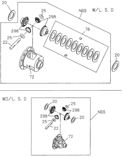 1994 Honda Passport 4 Door LX (4X2 V6) KA 5MT Rear Final Drive Diagram 2