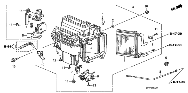 2008 Honda Pilot Heater Unit Diagram for 79100-S9V-A01