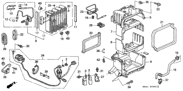 1995 Honda Civic Evaporator (Showa) Diagram for 80215-ST7-A01