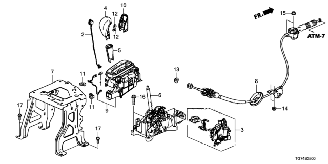 2018 Honda Pilot Select Lever Diagram