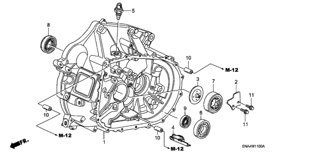 2007 Honda Civic MT Clutch Case (2.0L) Diagram