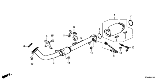 2014 Honda Accord Stay, Oxygen Sensor Diagram for 36534-5K0-A00