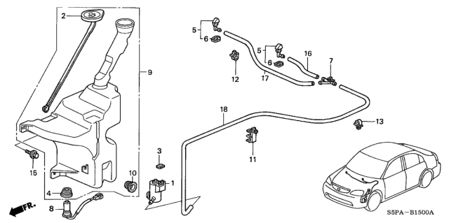 2005 Honda Civic Windshield Washer Diagram