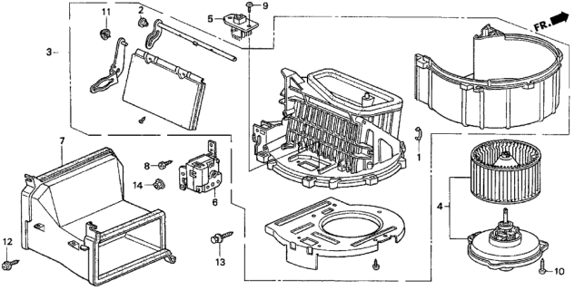 1997 Honda Civic Blower Sub-Assy. Diagram for 79305-S04-G01