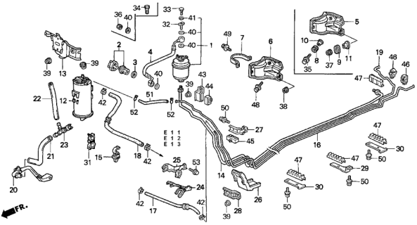 1997 Honda Del Sol 2 Door V-TEC KA 5MT Fuel Pipe Diagram