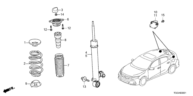 2021 Honda Civic Rear Shock Absorber Diagram