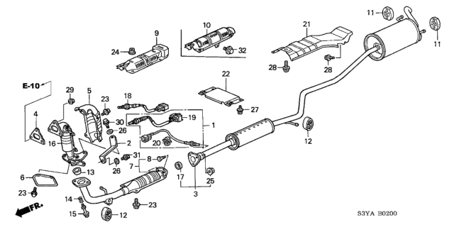 2004 Honda Insight Sensor, Air Fuel Ratio Diagram for 36531-PHM-A51