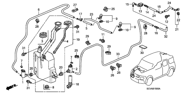 2008 Honda Element Windshield Washer Diagram