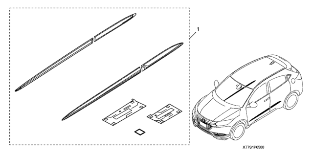 2021 Honda HR-V Body Side Molding Diagram