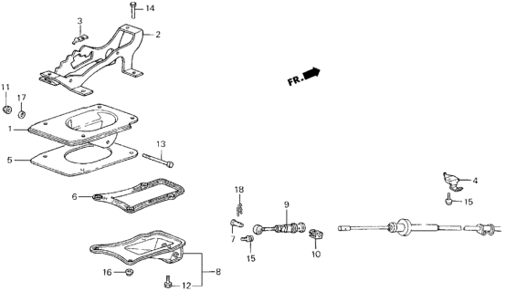 1984 Honda Civic Bracket, Control Wire Diagram for 54351-SB3-980