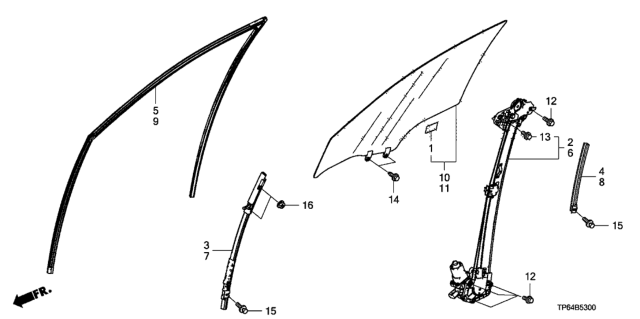 2010 Honda Crosstour Sash, R. FR. Door (Lower) (FR) Diagram for 72230-TP6-A01