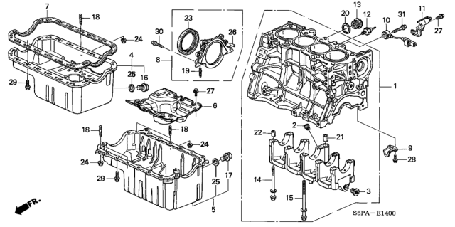 2005 Honda Civic Cylinder Block - Oil Pan Diagram