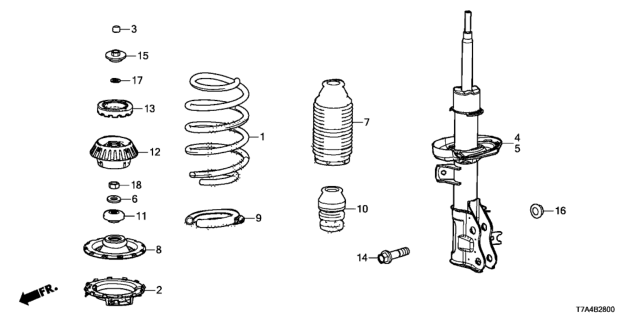 2021 Honda HR-V Front Shock Absorber Diagram