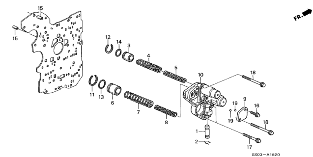 1998 Honda Odyssey 5 Door EX KA 4AT AT Accumulator Body (2.3L) Diagram