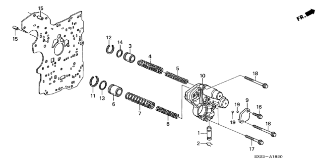 1998 Honda Odyssey AT Accumulator Body (2.3L) Diagram