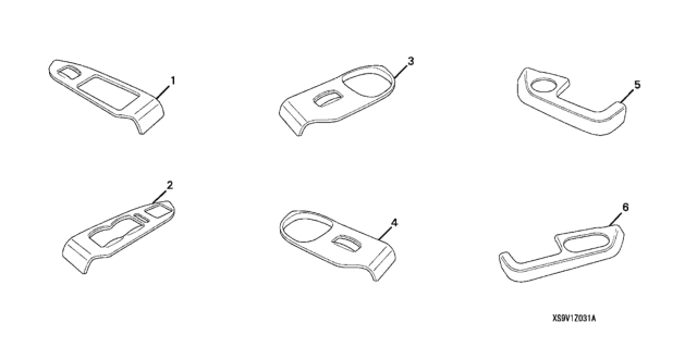 2008 Honda Pilot 5 Door EX (4WD) KA 5AT Interior Trim Panel (Wood) Diagram