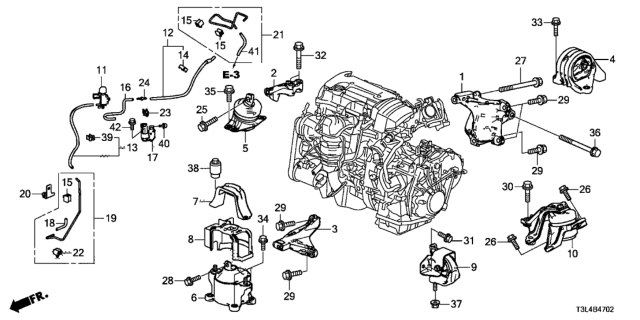 2013 Honda Accord Bracket,FR Mounting (2.4L Diagram for 50630-T2F-A01