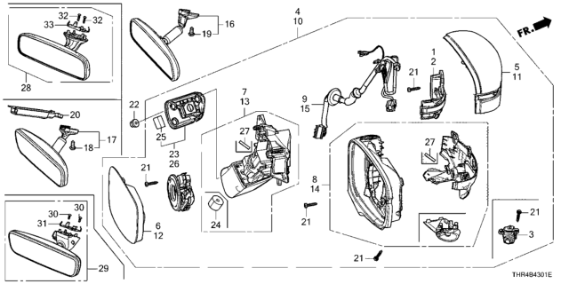 2021 Honda Odyssey MIRROR SET (R1016) Diagram for 76203-THR-A21