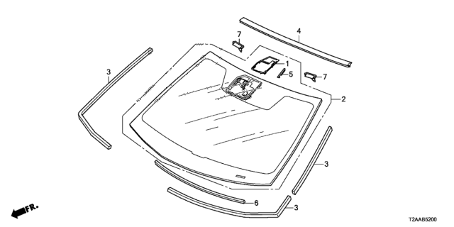 2017 Honda Accord Front Windshield Diagram