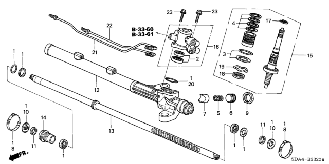 2004 Honda Accord Seal Kit A, Power Steering Diagram for 06531-SDA-A02