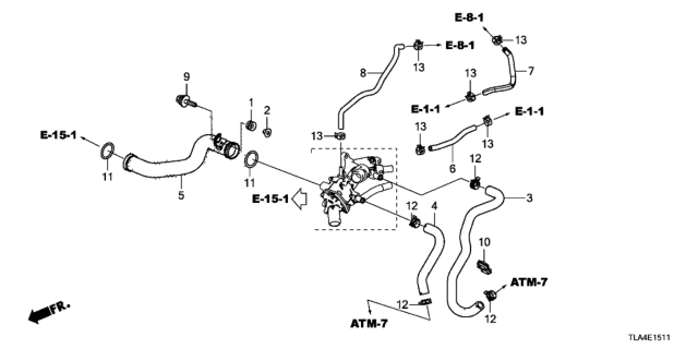 2017 Honda CR-V Water Hose (2.4L) Diagram