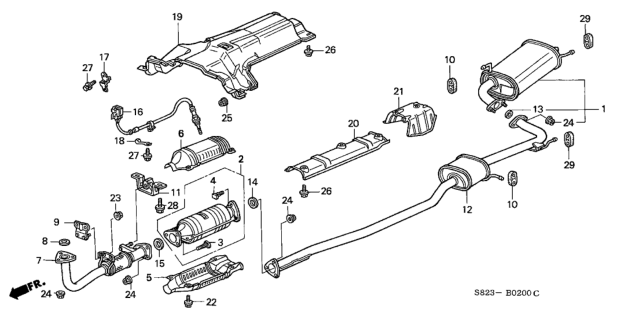 1999 Honda Accord Exhaust Pipe Diagram