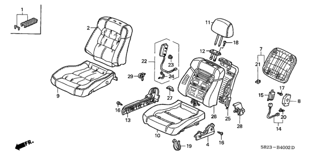 2000 Honda Accord Front Seat (Side Airbag) (Passenger Side) Diagram