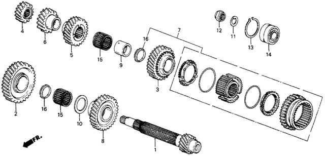 1988 Honda Civic Collar A, Distance (36X44X29) (+0.05/+0.03) Diagram for 23911-PK5-000