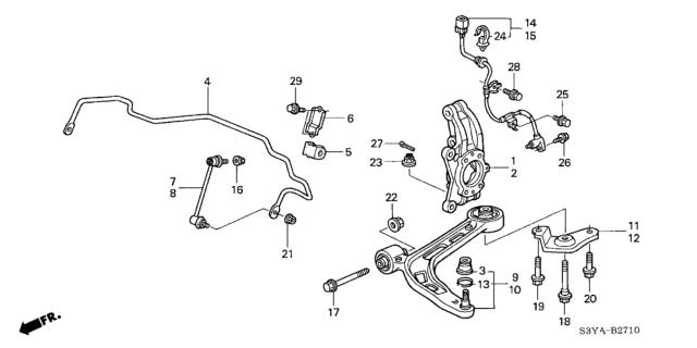 2005 Honda Insight Holder, Front Stabilizer Diagram for 51308-S3Y-J00