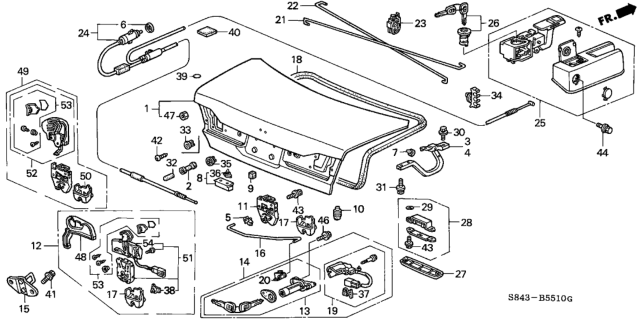 1999 Honda Accord Trunk Lid Diagram