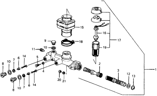 1979 Honda Civic 2 Door ** (1200) ** 4MT Master Cylinder Diagram