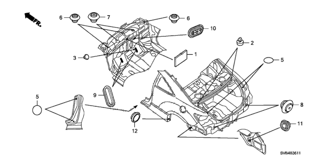 2011 Honda Civic Grommet (Rear) Diagram