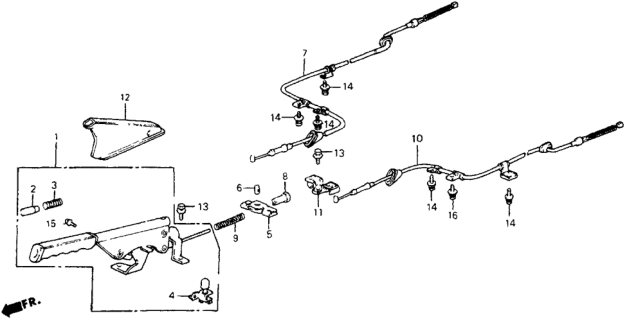 1985 Honda CRX Parking Brake Diagram