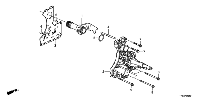 2012 Honda Odyssey 5 Door LX KA 5AT AT Regulator Body Diagram